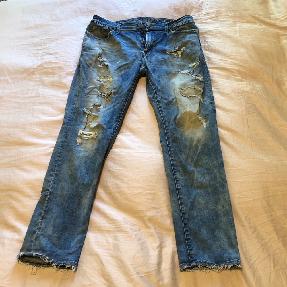 AE Extreme Flex Slim Jeans for Men | Size 32x30 | Medium Destroyed